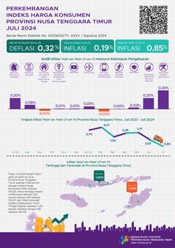 Juli 2024 Inflasi Year On Year (Y-On-Y) Provinsi Nusa Tenggara Timur Sebesar 0,85 Persen